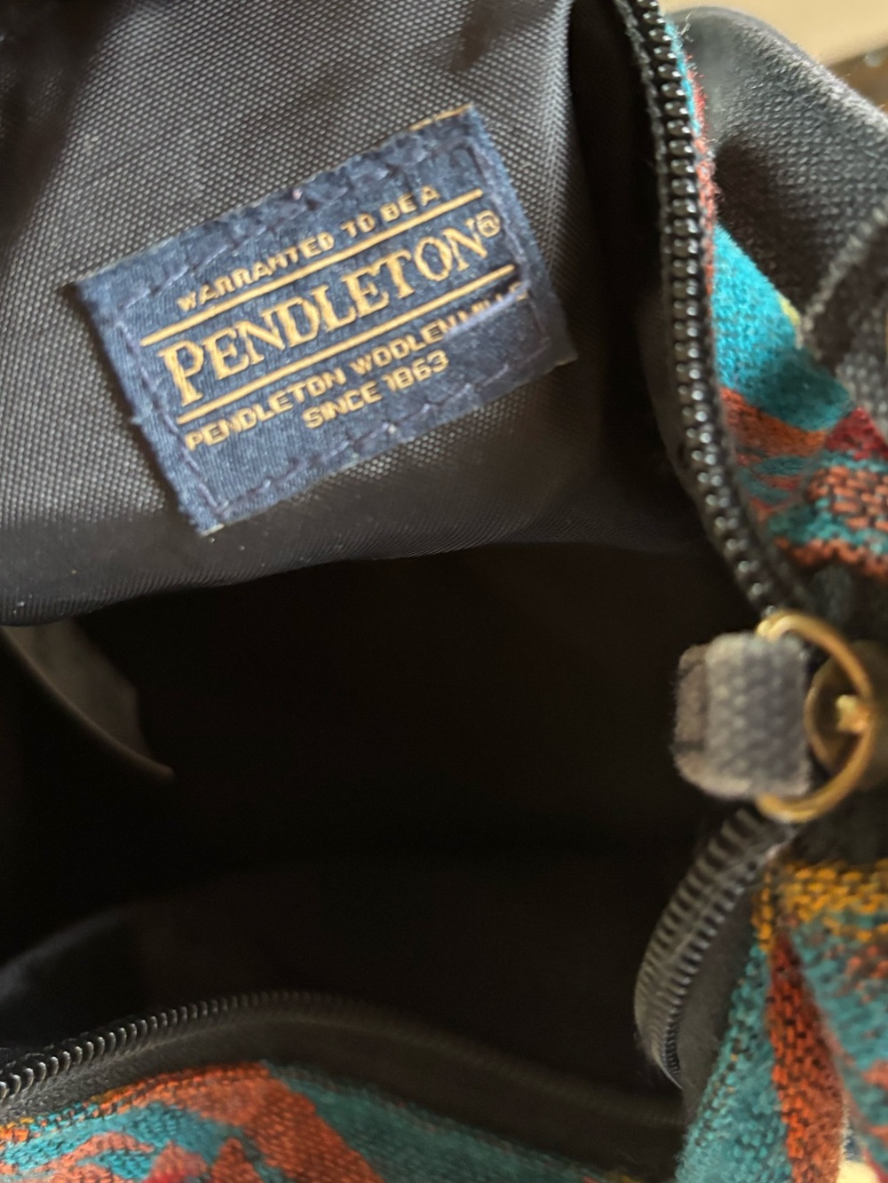 Vintage Pendleton Wool Western Diamond Desert Navajo Native American Travel Bag - Picture 4 of 16